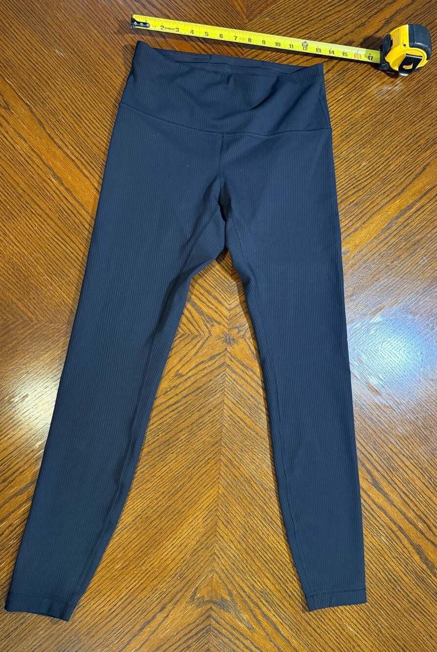Lululemon Fast and Free Ribbed High-Rise Leggings, Black, Size 8 - 28" Inseam